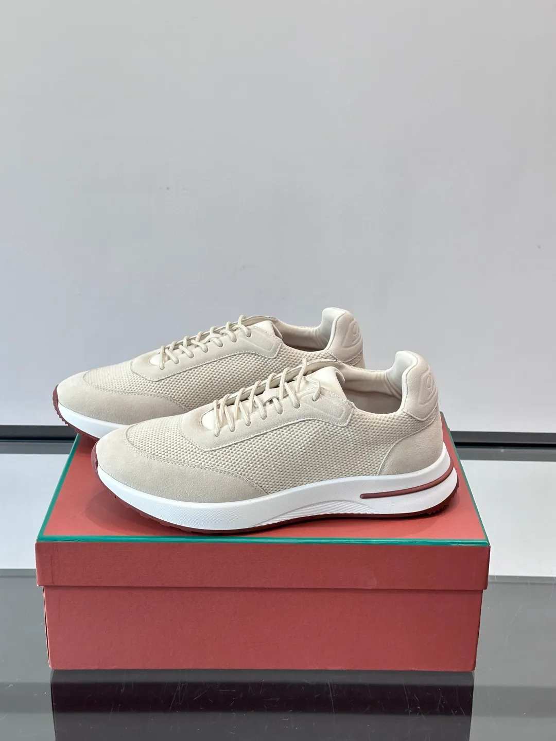 Men's men's shoes 💰p580 "Loro men's shoes 💰pian＊" Week End Walk series sports shoes, using exclusive raw materials, mesh upper + suede stitching, breathable and comfortable, rubber soles with strong grip, suitable for commuting and casual outings. Low-key high-end gray tone, versatile suit or casual wear, size: 39-44 (customized at 38.45.46)
